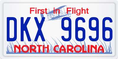NC license plate DKX9696