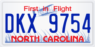 NC license plate DKX9754