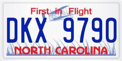 NC license plate DKX9790
