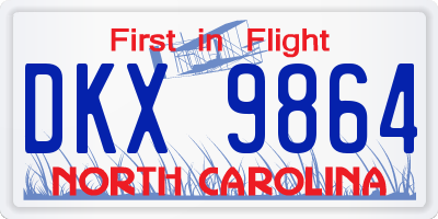 NC license plate DKX9864