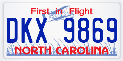 NC license plate DKX9869