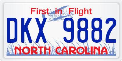 NC license plate DKX9882