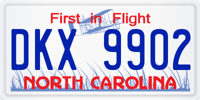 NC license plate DKX9902