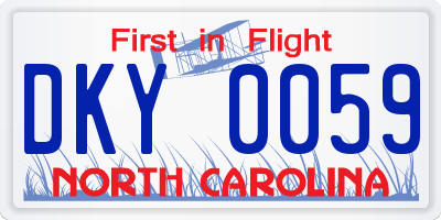 NC license plate DKY0059