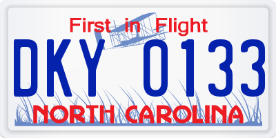 NC license plate DKY0133