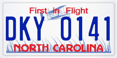 NC license plate DKY0141