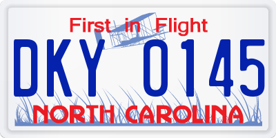 NC license plate DKY0145