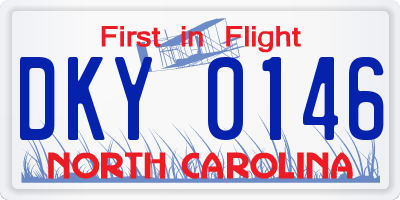 NC license plate DKY0146
