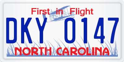 NC license plate DKY0147