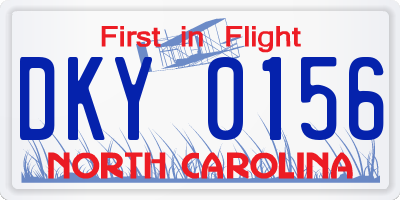 NC license plate DKY0156