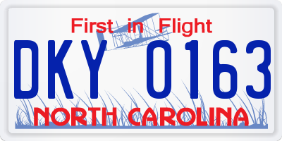NC license plate DKY0163