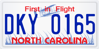 NC license plate DKY0165