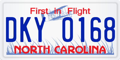NC license plate DKY0168