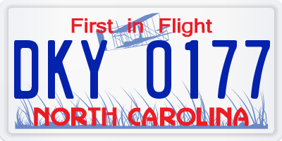 NC license plate DKY0177