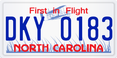 NC license plate DKY0183