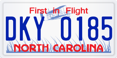 NC license plate DKY0185