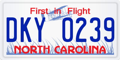 NC license plate DKY0239