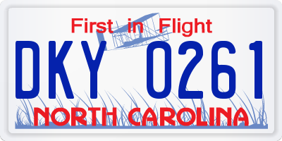 NC license plate DKY0261