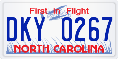 NC license plate DKY0267