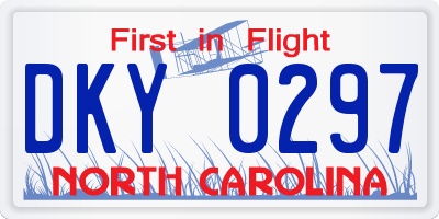 NC license plate DKY0297