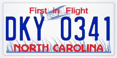 NC license plate DKY0341