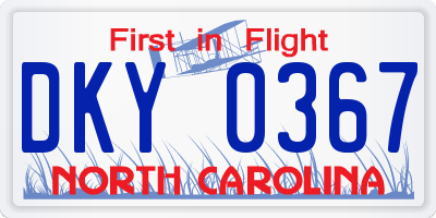 NC license plate DKY0367
