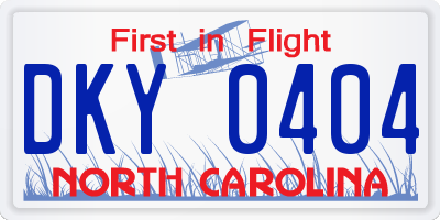 NC license plate DKY0404