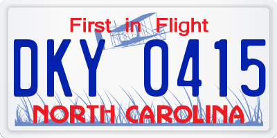 NC license plate DKY0415