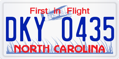 NC license plate DKY0435