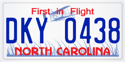 NC license plate DKY0438