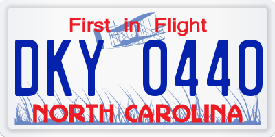 NC license plate DKY0440
