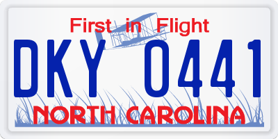 NC license plate DKY0441
