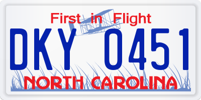 NC license plate DKY0451