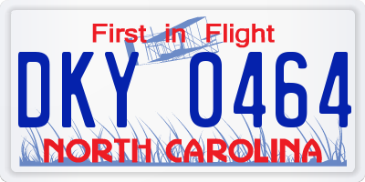 NC license plate DKY0464