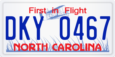 NC license plate DKY0467