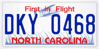 NC license plate DKY0468