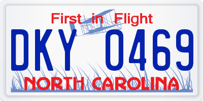 NC license plate DKY0469