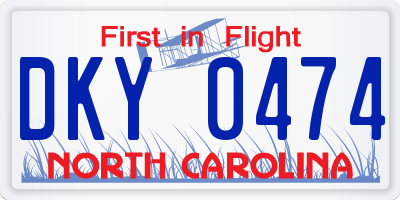 NC license plate DKY0474