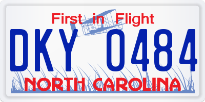 NC license plate DKY0484