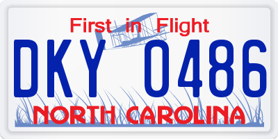 NC license plate DKY0486