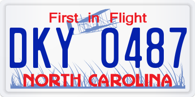 NC license plate DKY0487