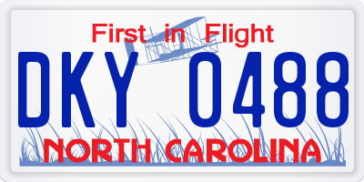 NC license plate DKY0488