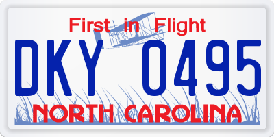 NC license plate DKY0495