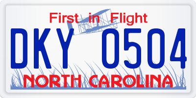 NC license plate DKY0504