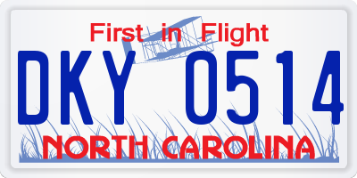 NC license plate DKY0514