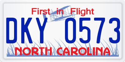 NC license plate DKY0573
