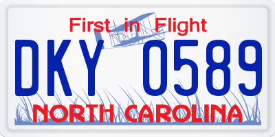 NC license plate DKY0589
