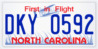 NC license plate DKY0592