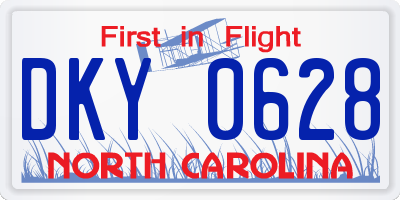 NC license plate DKY0628