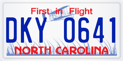 NC license plate DKY0641